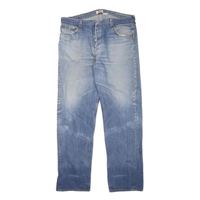 LEVI'S 501 Herren Jeans Blau Regular Straight Denim Light W38 L33 Classic Button