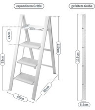 Aluminium Folding Ladder, 4 Steps, Lightweight Aluminium Step Ladder, 4 Steps,