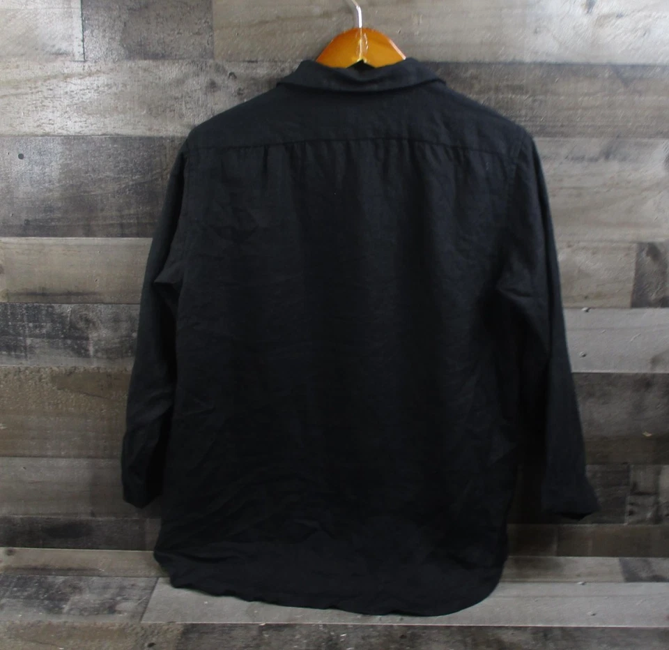 Engineered Garments Shirt Mens Medium Black 100% Linen Made in USA Button Front - Image 3 of 4