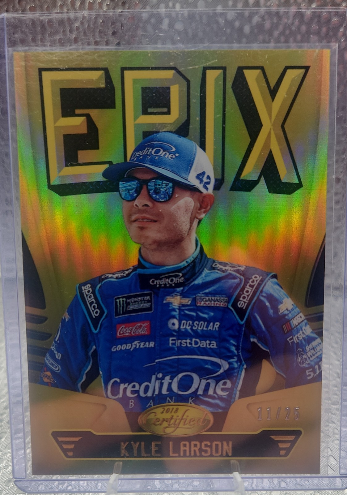 2018 Panini Certified - Epix Kyle Larson #E13 Mirror Gold 11/25