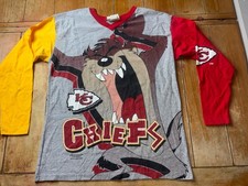 Vintage Kansas City Chiefs Taz Looney Tunes Shirt baseball tee 16/18