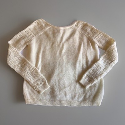 Sezane leichter Pullover Pulli Damen elfenbein creme Mohairmischung Größe Medium