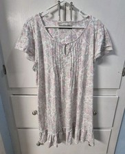 LAUREN RALPH LAUREN Women XL Floral Paisley Ruffle Hem Night Gown