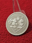 DISNEY 1991 MICKEY & MINNE MOUSE 1 TROY OZ .999+ FINE SILVER ROUND #T0746