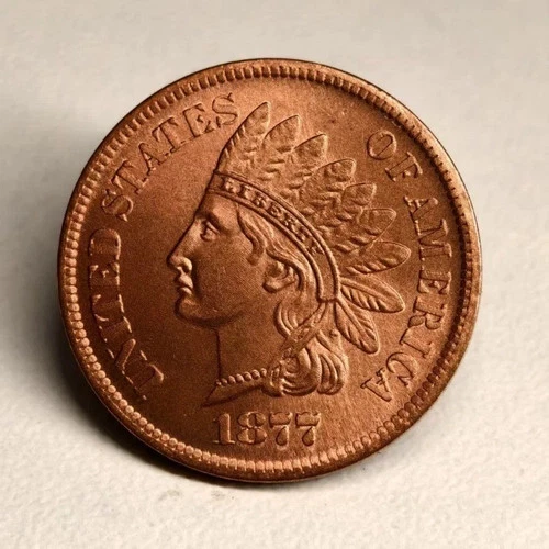 NICE 1877 Indian Head Penny Extremely Fine---As shown in the figure