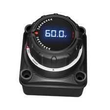 Battery Disconnect Switch with Digital Voltage Display, DC 5-60V, Upgrade Black
