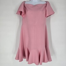 Valentino Pink Off Shoulder Flounce Hem Mini Dress Size 10