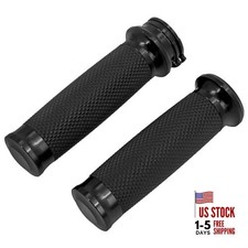 Motorcycle Black Hand Grips 1 Inch Handlebar Grips Universal Fit for Harley