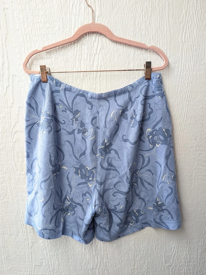 Pantalones Cortos Tommy Bahama 100% Seda Azul Floral Tropical Hawaiano Resort Viaje 12 Foto 4 de 4