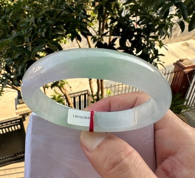 Natural Grade AAA Ice Green Lilac Burmese Jade jadeite bracelet bangle 57MM