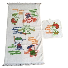 Vintage Peanuts Snoopy Charlie Brown Lucy Tastemaker J P Stevens Bath Towel Wash
