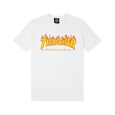 Thrasher Youth Flame Logo White T-Shirt Size Youth Small