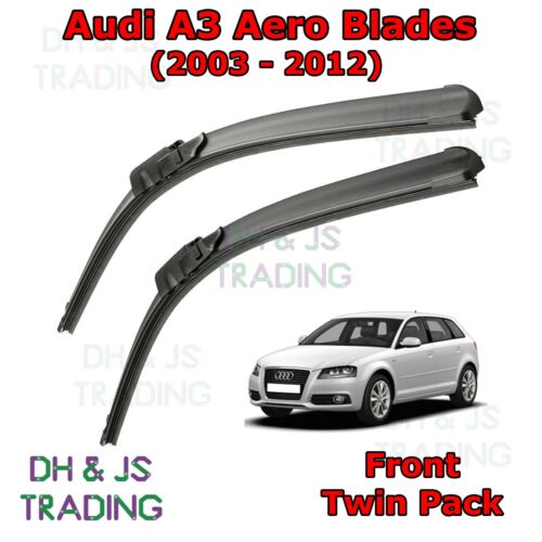 DIRECT FIT FRONT AERO WIPER BLADES PAIR 24" 19" FOR AUDI A3 MK2 SPORTBACK 2005