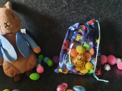 Osterhase Giraffe Eiersuche Leckerlibeutel, handgefertigt in Berks UK Geschenktüte
