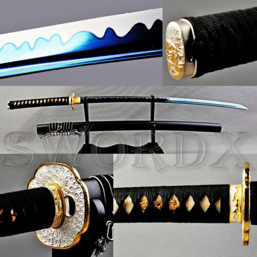 40"" Azul 1095 Acero Japonés Samurai Katana Full Tang Afilado Espada Funcional Bohi - Imagen 2 de 13