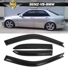 Fits 01-05 Lexus IS300 Sedan Window Visors Vent Rain Guard Tape On 4PCS