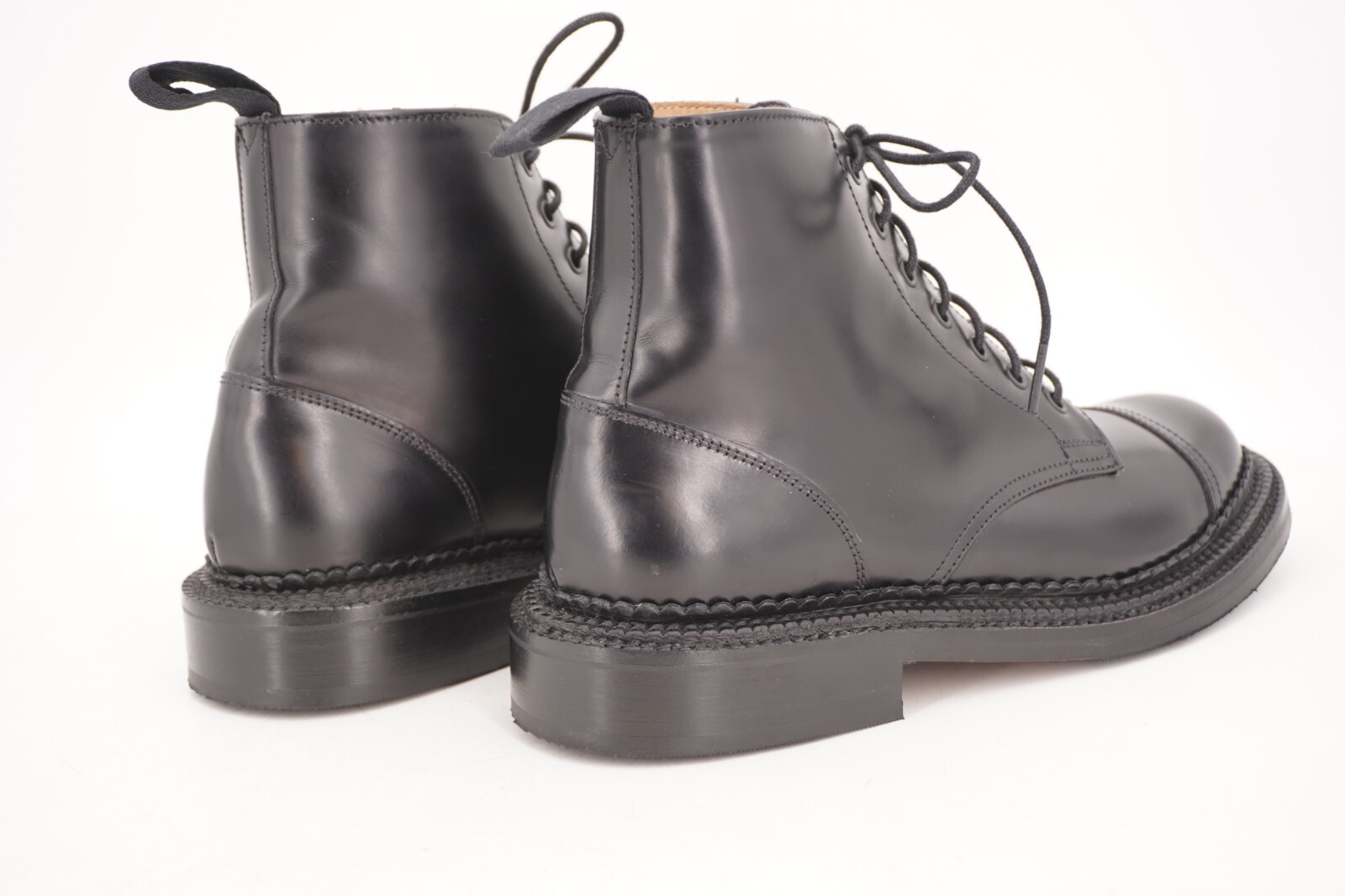 WORN 3x | $850 GRENSON TRIPLE WELT BLACK DERBY CAP TOE BOOT US 7 UK 4.5 D BOX image 5