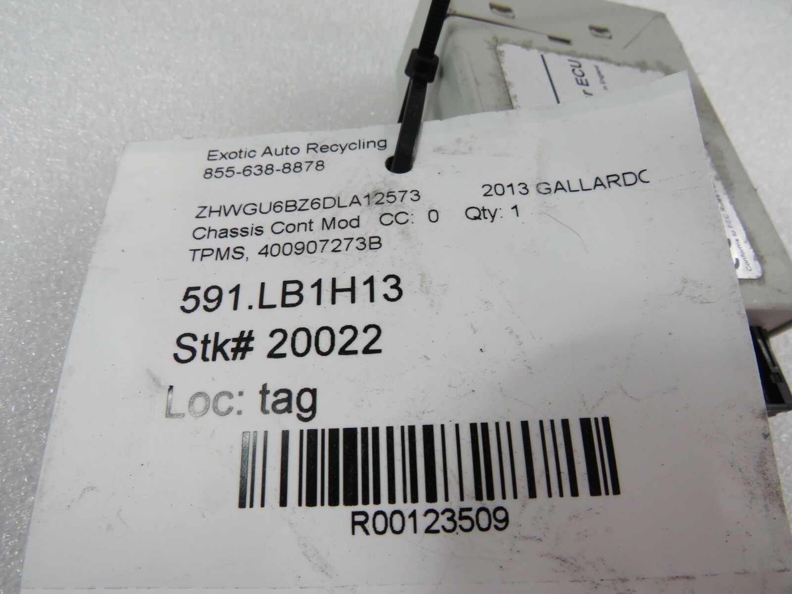 Lamborghini Gallardo LP550, 560, 570, TPMS Tire Pressure Control, P/N 400907273B