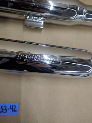 PYTHON Slash Cut Slip On Muffler 2.5 inches Engraved P500RC for