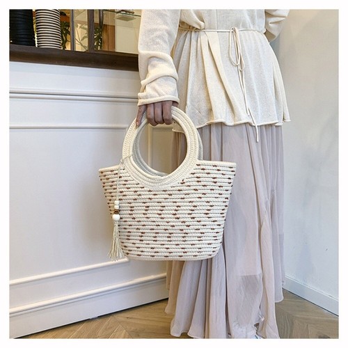 Handwoven Handbag Casual Tote New Beach Bag Women - Picture 6 of 12