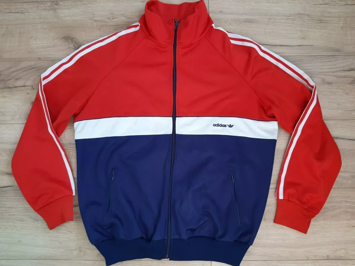 ADIDAS WEST GERMANY track jacket sweatshirt top zip retro vintage! 5/6 ! M  size@