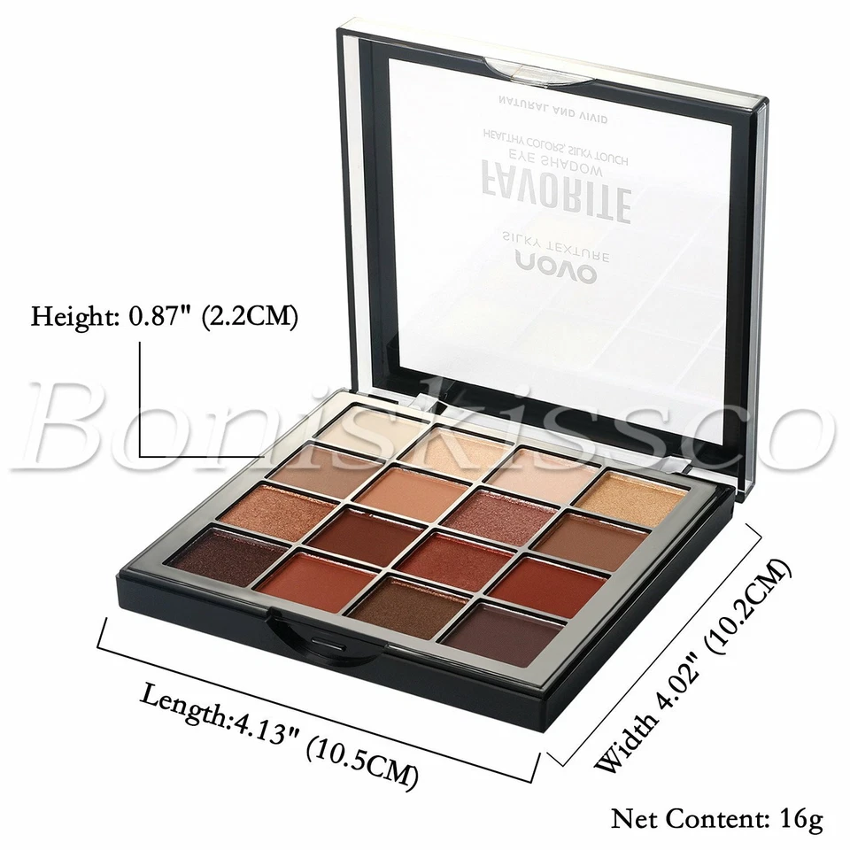 16 Colors Eyeshadow Palette Matte Shimmer Warm Cool Tone Eye Shadow Starter Kit - Image 4 of 4