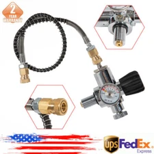 High Pressure PCP Paintball Fill Station Air Tank Valve Regulator + Hose 4500PSI