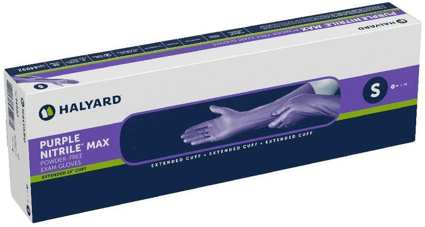 *50-Gloves* Purple Nitrile Max PF Medical Exam Extended Cuff Small  44992