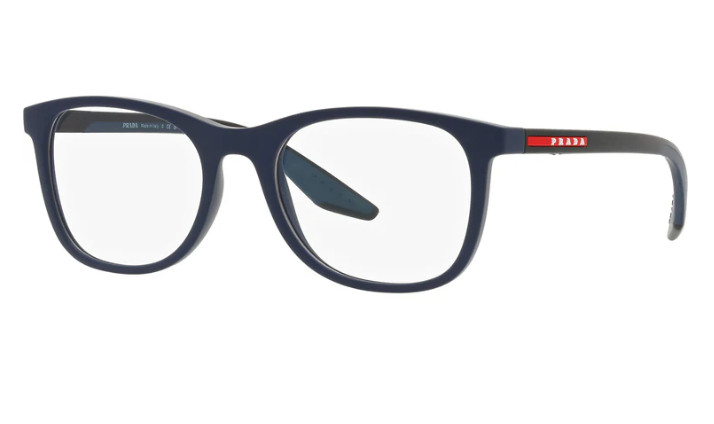 Мужские резиновые очки PRADA LINEA ROSSA PS05PV TFY1O1 55 синего цвета диаметром 55 мм 38790₽