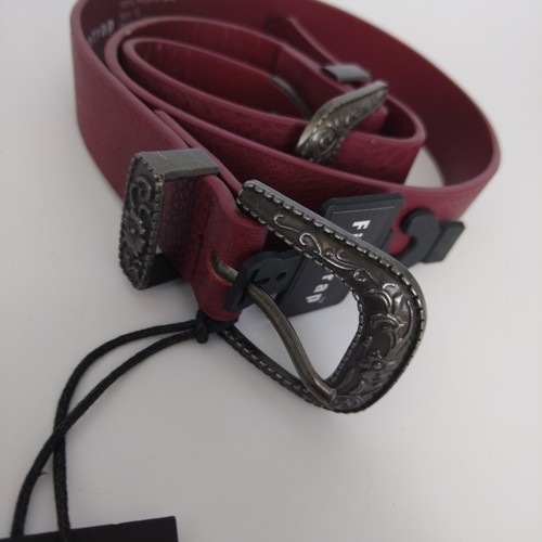 Firetrap Gürtel Größe 12 Burgunderrot Damen Doppel Westernschnalle Blumenmuster UVP 19,99 - Bild 5 von 9