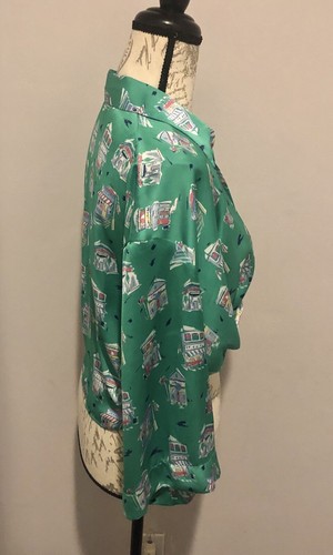 Zara Knotted Print Crop Top Green Sz M - Picture 4 of 6