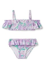 Janie and Jack L74133 Girls Purple Floral Ruffled Two-Piece Swim Set Size 8