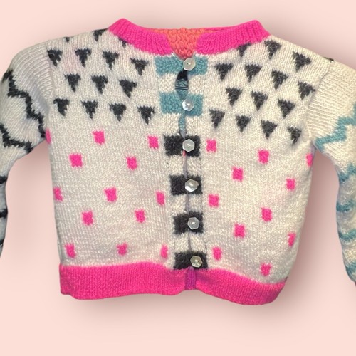Maglione alpaca bambino cavoli e re museo maglieria rosa stravagante Cottagecore - Foto 3 di 22