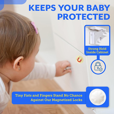 Eco Baby Magnetic Cabinet Locks for Babies - Magnetic Baby Proofing Cabinet L...