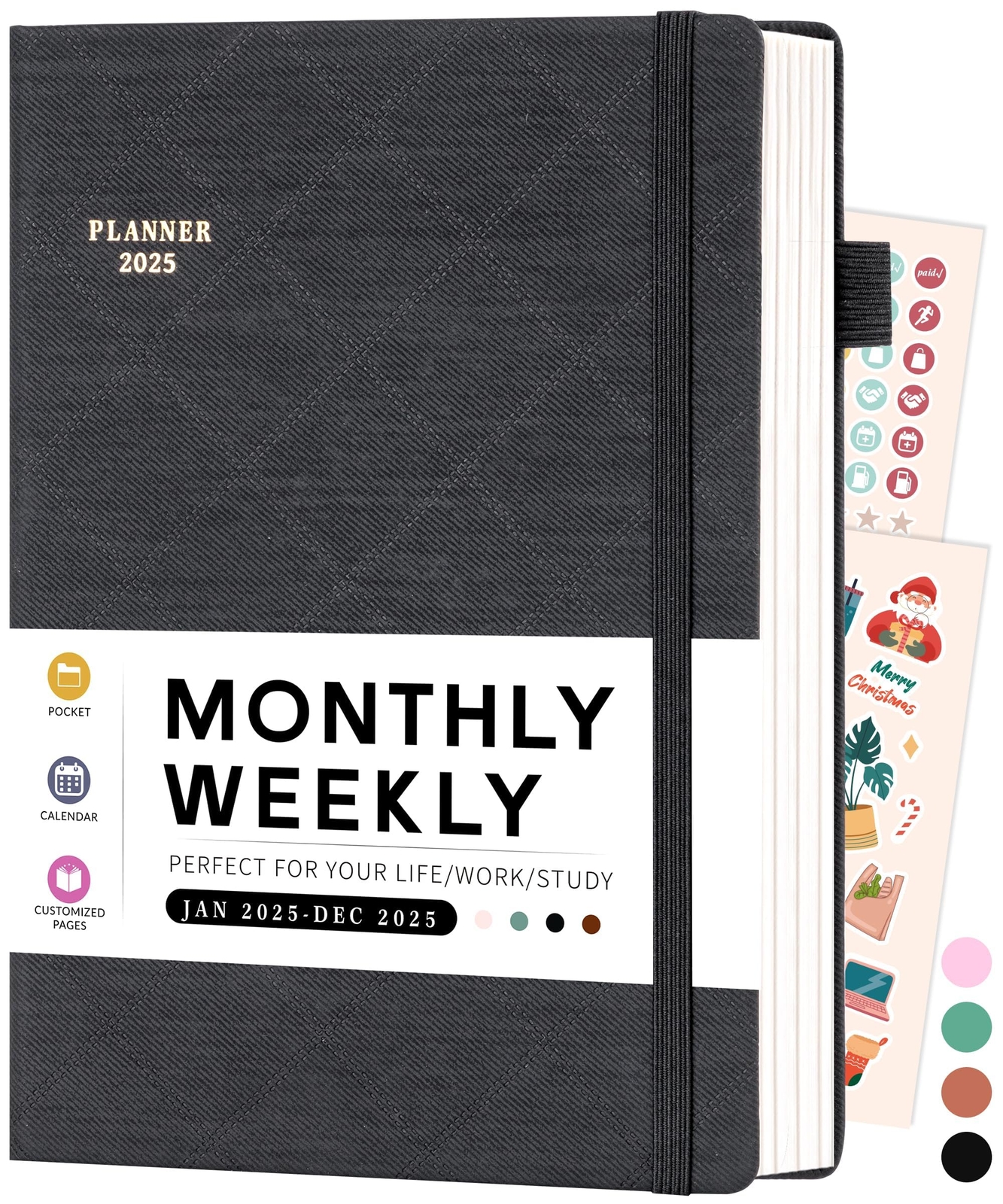 2025 Leather Planner Weekly Monthly 2025 Calendar 12 Month Planners for Men W...