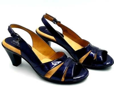 Softspots Neima Womens Metallic Navy Patent Leather Dress Sandals US 7.5 N | eBay