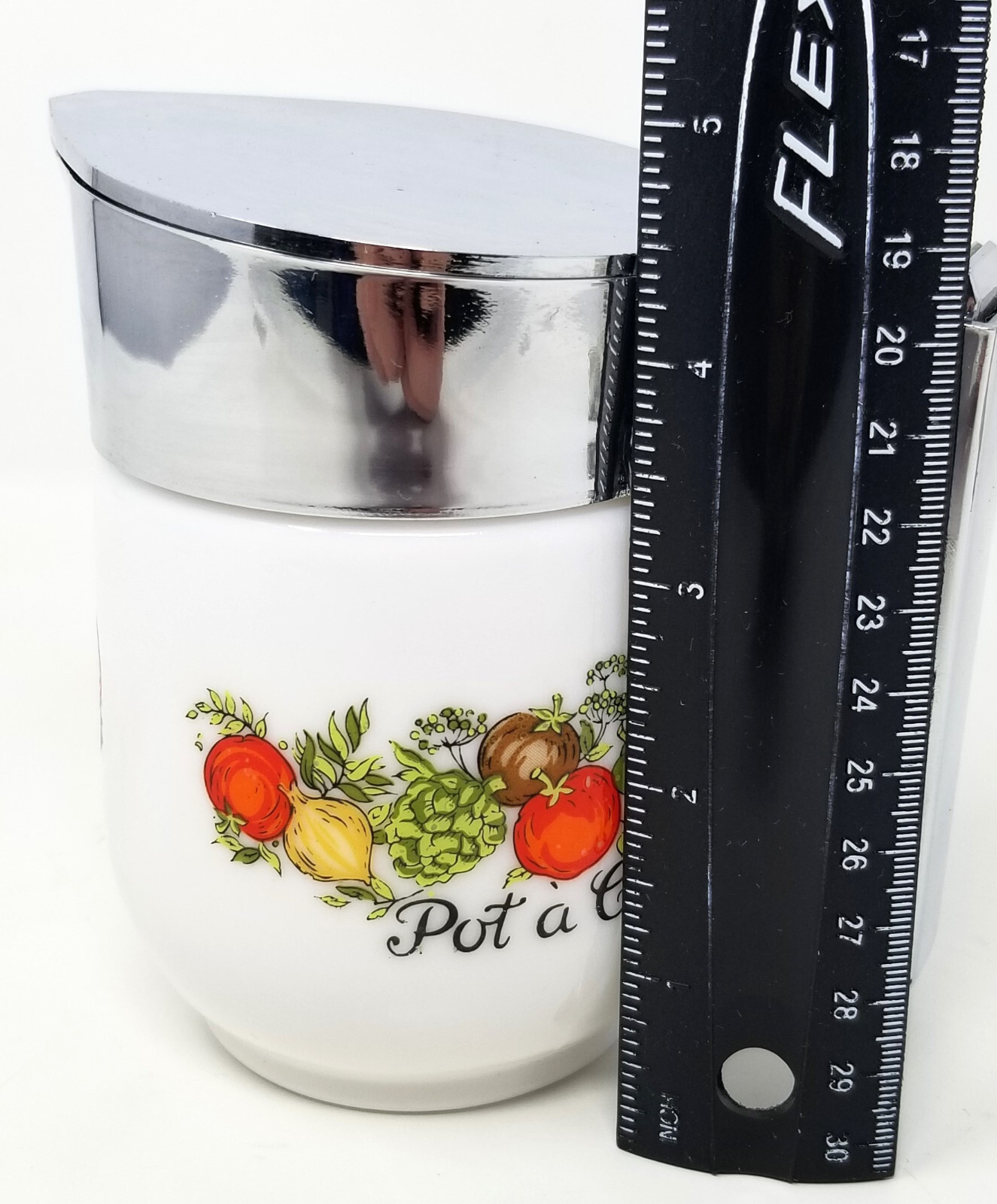 Gemco Corning Ware Spice of Life Corelle MILK GLASS Pitcher Syrup POT A CREME