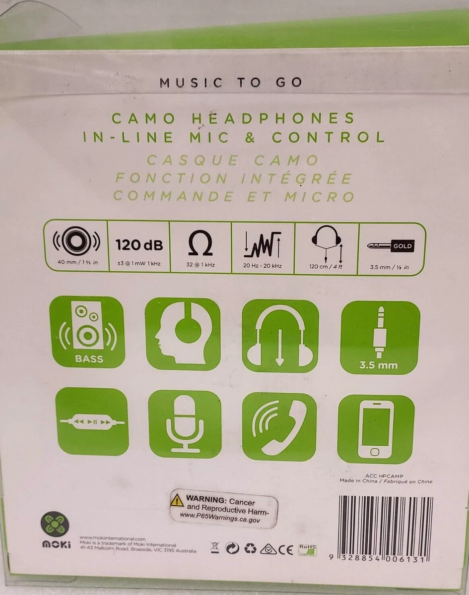 Moki camo headphones sales