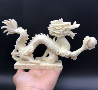 Chinese Dragon Holding A Pearl Ball Statue Feng Shui Decor | eBay