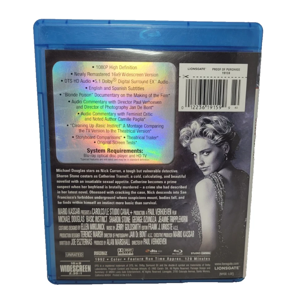 Basic Instinct [Unrated Director's Cut] [Blu-ray] Michael Douglas - Image 2 of 4