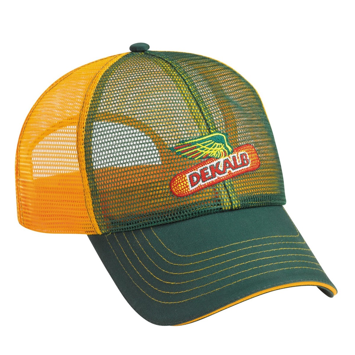 DEKALB SEED *GREEN & YELLOW FULL MESH SUMMER* CAP HAT *BRAND