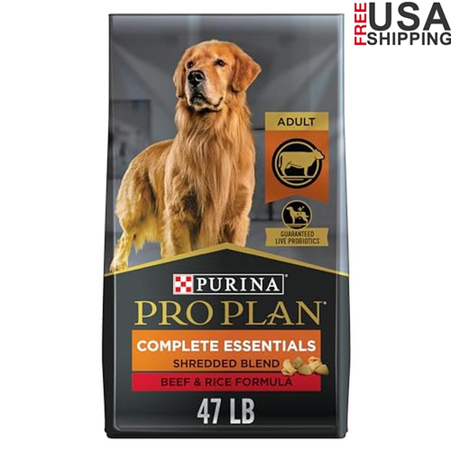 Complete Essentials Beef Rice Dry Dog Food Probiotics Balanced Nutrition 47lb US
