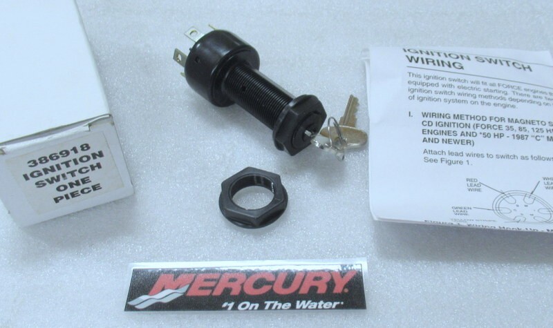 R1A Mercury Quicksilver 386918 Ignition Switch Kit OEM New Factory 