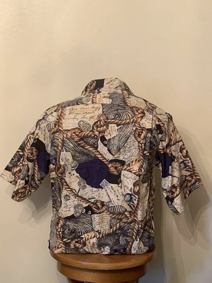 Camisa para hombre estilo campamento abotonada tema náutico ropa UTY elige la talla nueva Foto 2 de 4