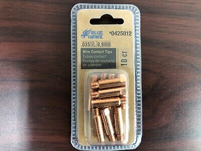 0.9mm Wire Contact Tips Blue Hawk .035" 10 Per Pack # 0425012 