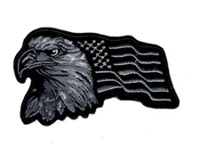 Eagle Waving Usa Flag Patriotic Hook Fastener Patch