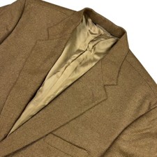 Lands' End Men's Wool/Alpaca Twill 2-Button Blazer Jacket Brown   44R