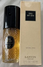VTG LANVIN EAU MY SIN EAU DE TOILETTE PERFUME SPRAY 2oz 60ml OLD FORMULA NEW!!