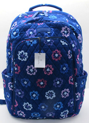 NEW VERA BRADLEY Large Laptop School Backpack Cotton Ellie  display picture 1