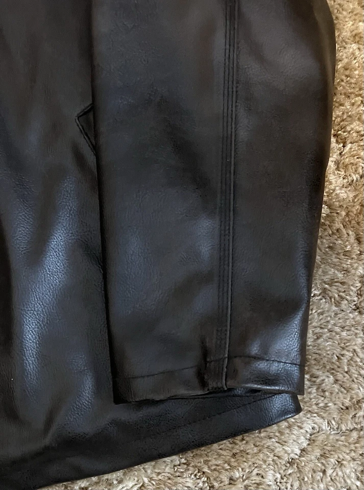 Polo vintage NOS EE. UU. Assn. Chaqueta Bomber Grande Imitación Cuero Años 80 90 Discoteca Foto 3 de 4